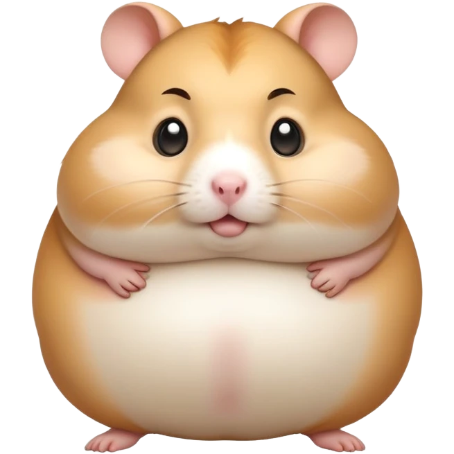 Fat hamster farting with big eyes and small waist and big hips emoji
