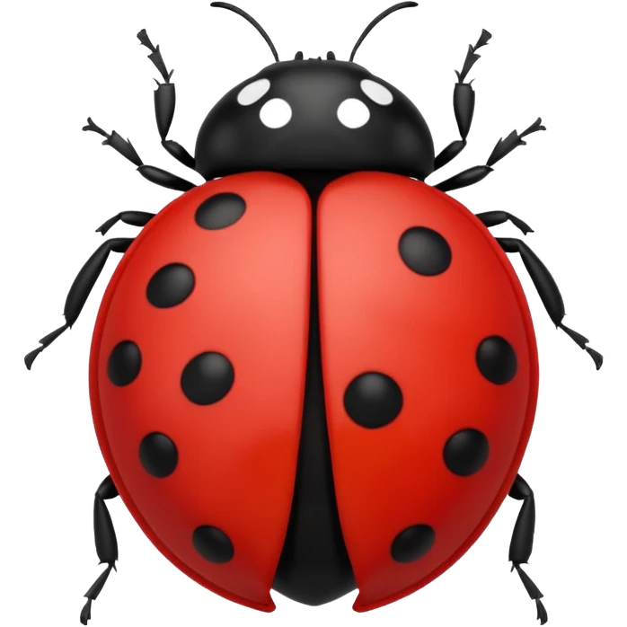 round simple ladybug emoji, no legs emoji
