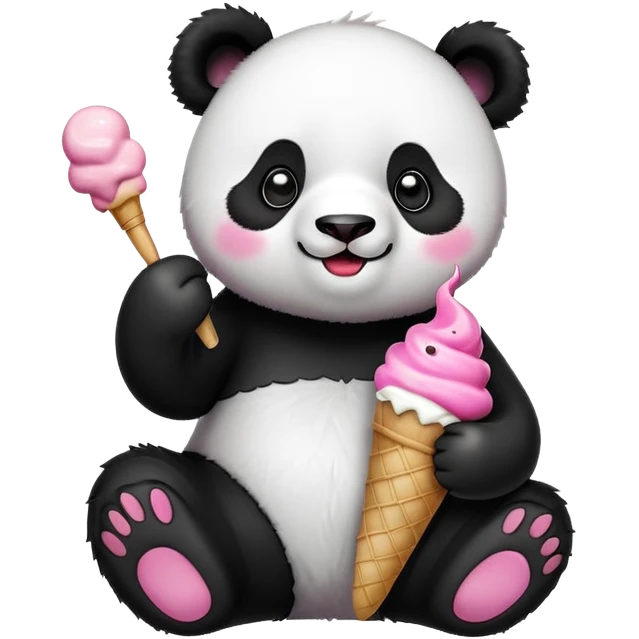 Panda eating ice cream emoji