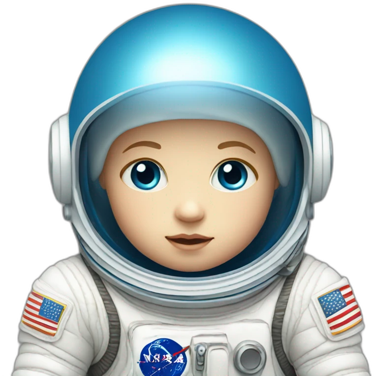white baby body astronaut blue eyes emoji