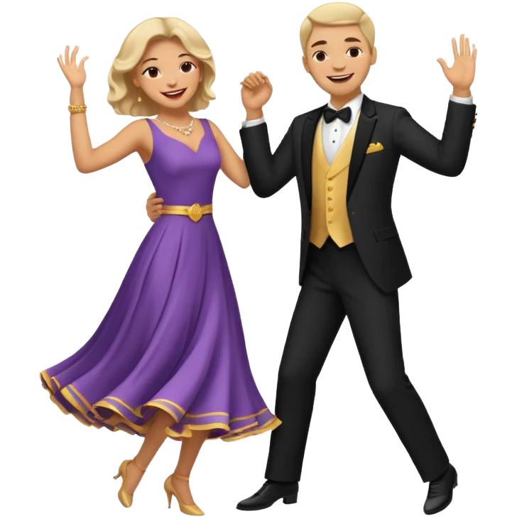 A man and woman dancing together (like the 👯‍♀️emoji) emoji