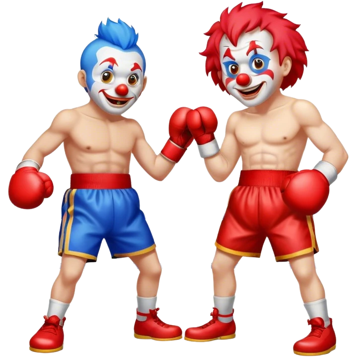 Two clowns boxing emoji