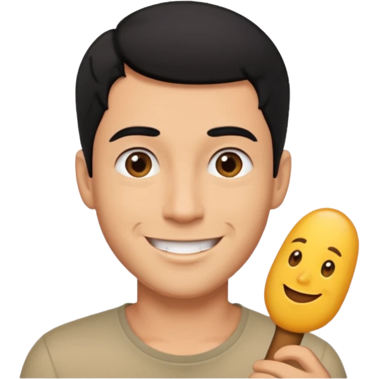 a straight short black hair man with a big dick emoji