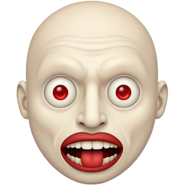 Creepy man with big mouth and no nose and ears no nose emoji