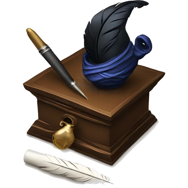 fancy ink well and quill emoji