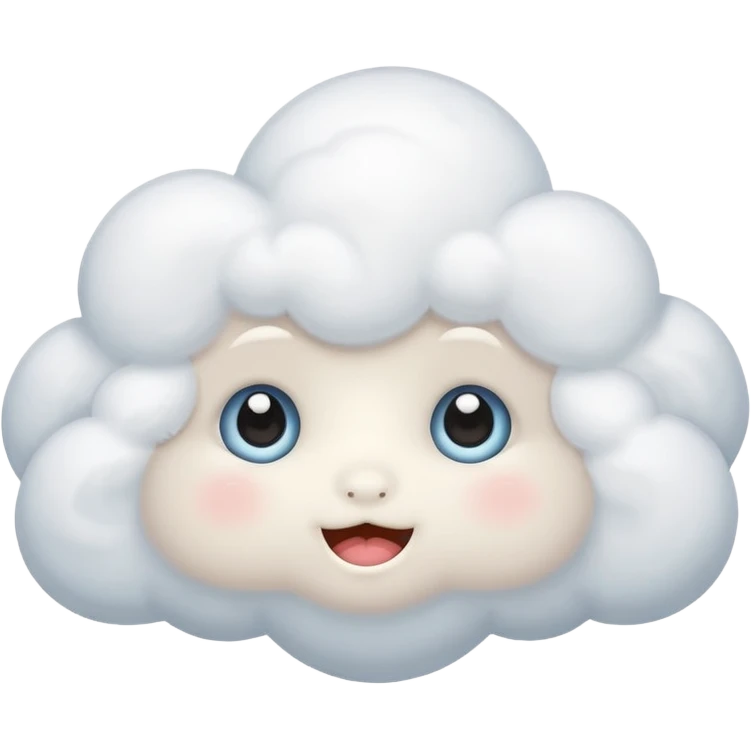 cute White Cloud, eyes,  emoji