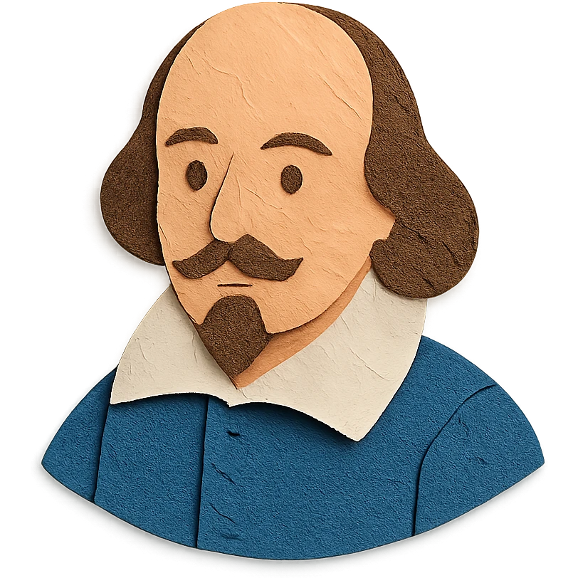 Shakespeare in paper craft style emoji