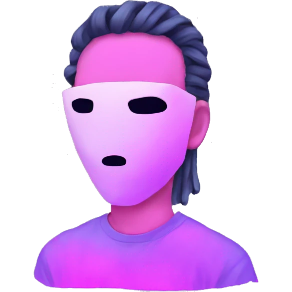 vaporwave style faceless head emoji
