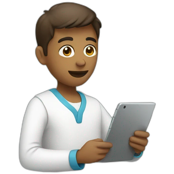 person with tablet emoji
