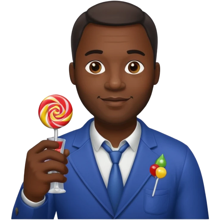Big Sexy black man hold a bottle and a lollipop emoji