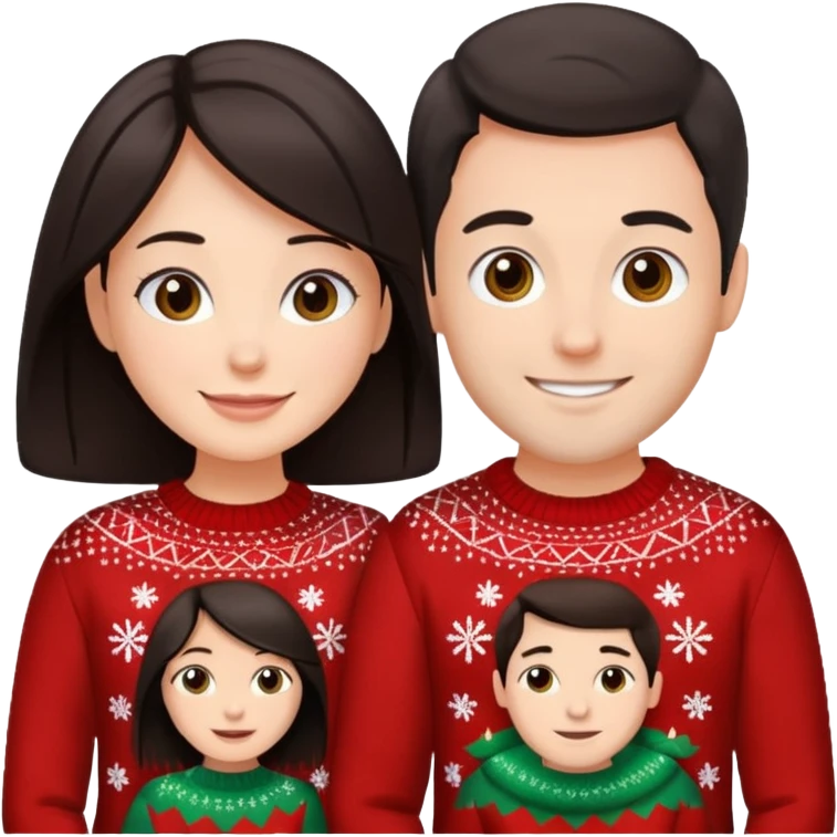 date night christmas couples, dark hair, facing each other emoji