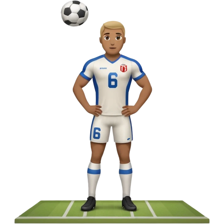 A football player with number 66, stand near a corner kick emoji