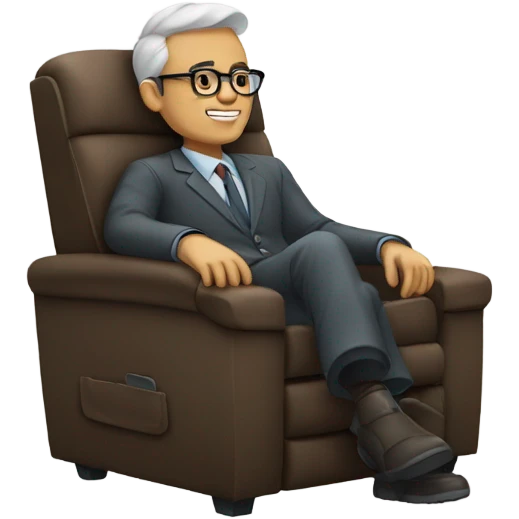 dude with glasses on recliner chair  emoji