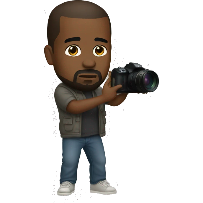 Kanye taking a picture emoji