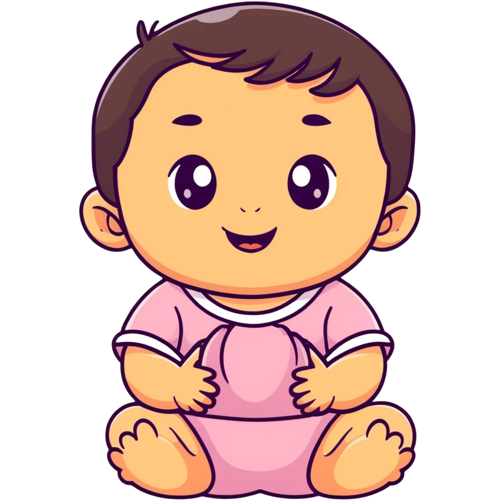 smiling baby girl with big eyes, medium skin tone, and dark hair emoji