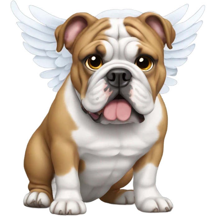 English bulldog with ferry wings  emoji