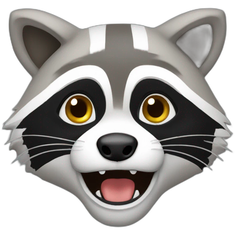 Raccoon crazy emoji