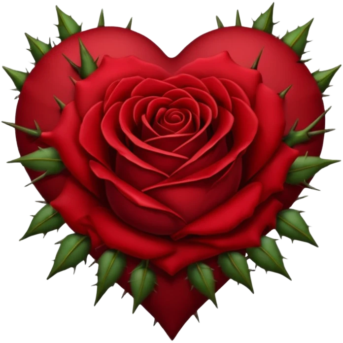 heart with a dark rose and thorns emoji