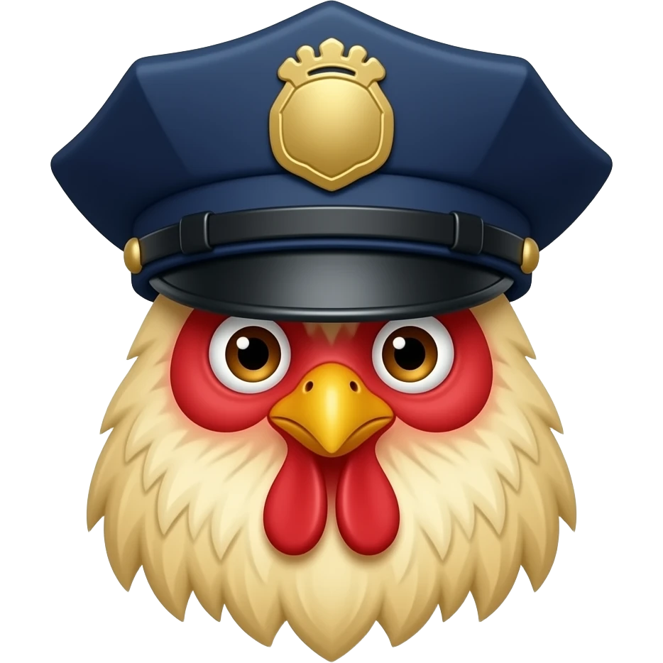 head of a gold rooster police hat emoji