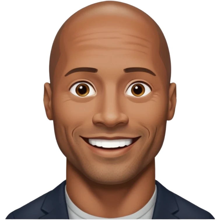 Dwayne Johnson with dark brown hair emoji