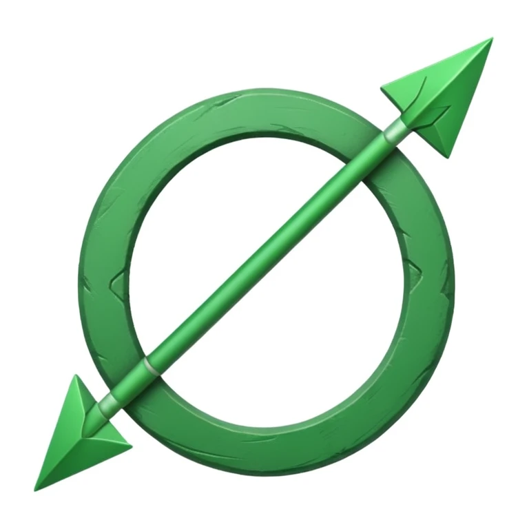 semicircular green arrow, hand-drawn, chalk effect emoji