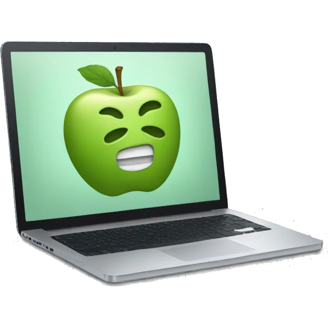 Sage green apple laptop  emoji
