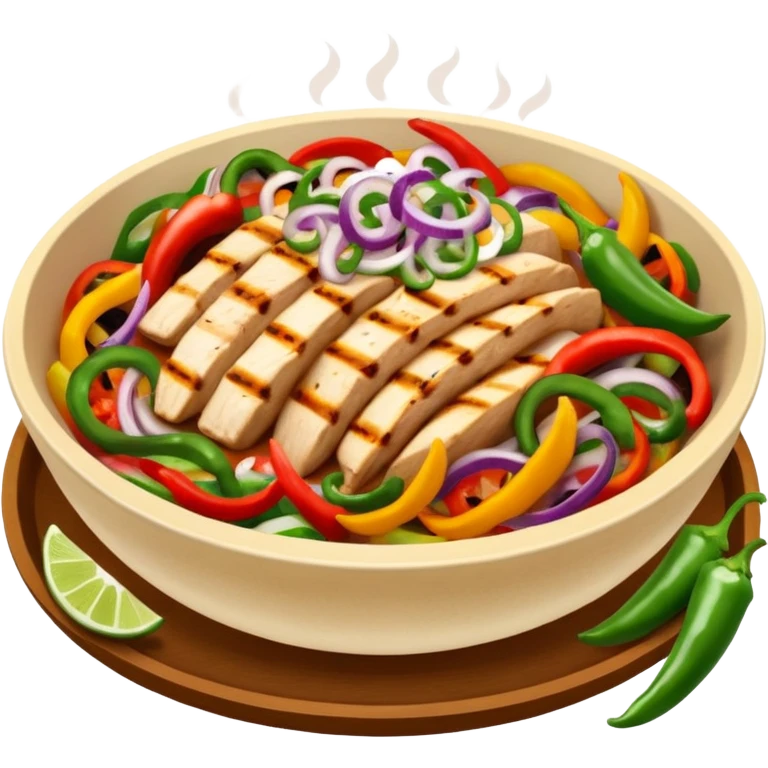 spicy chicken fajita bowl emoji