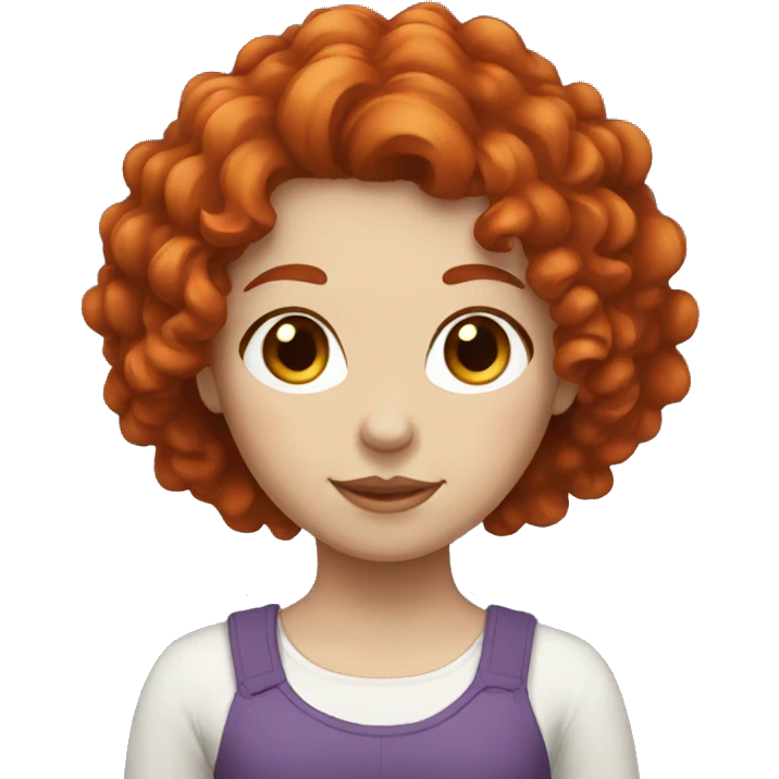 a girl with red curly hair and white skin emoji