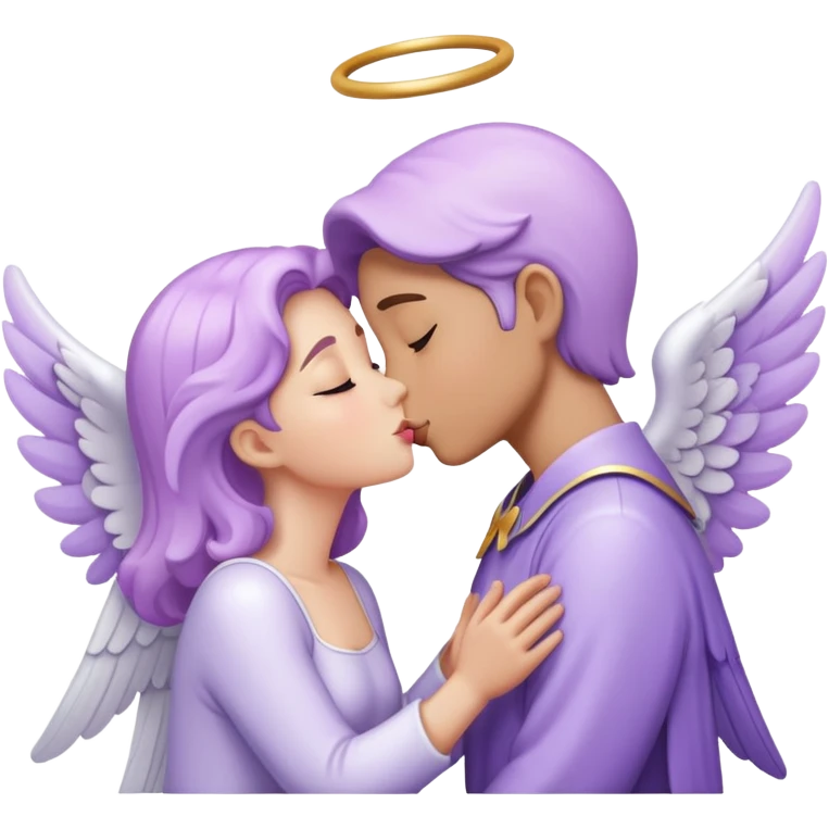 Pastel purple angel love kiss emoji