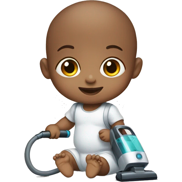 Baby with a vacuum emoji