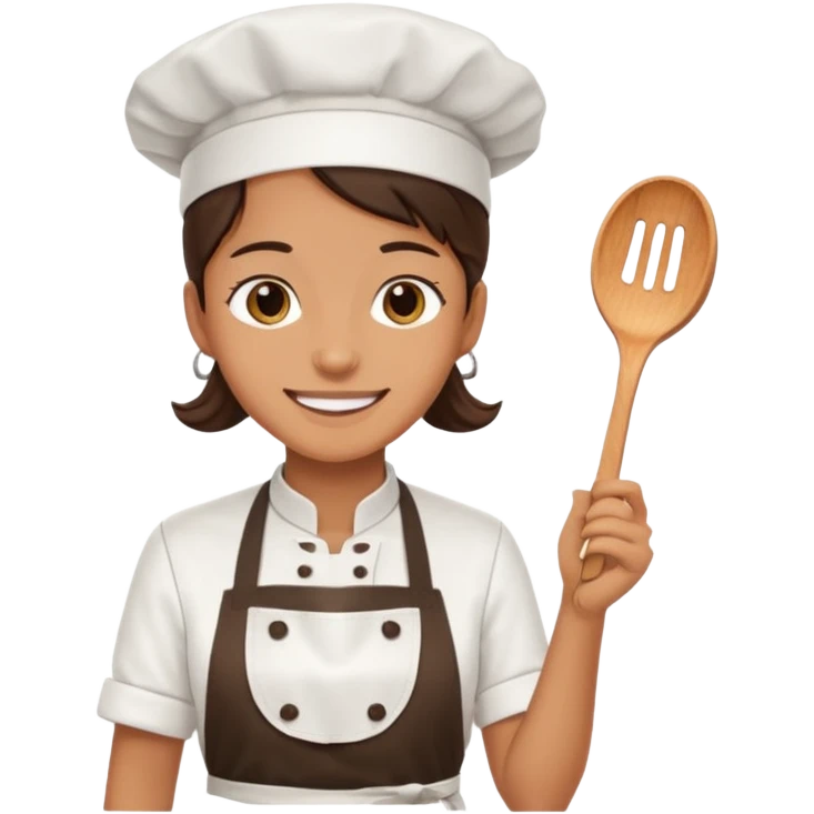 Cafe staf with cooking emoji
