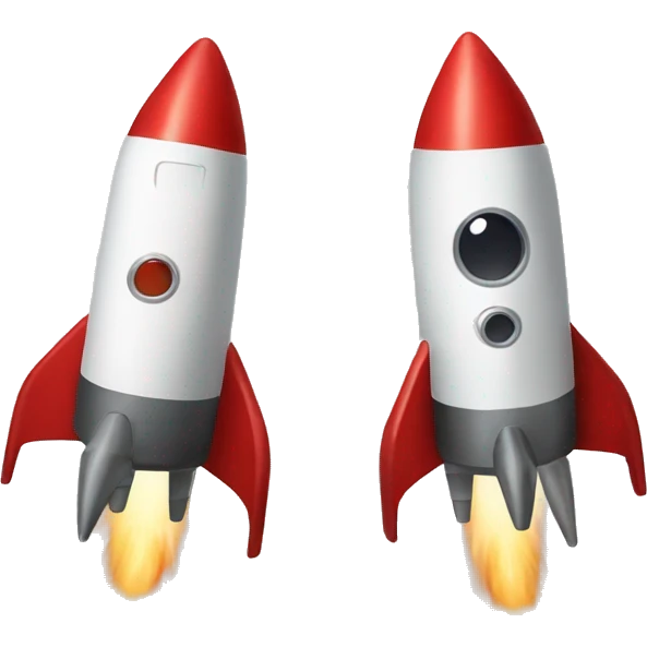 two rockets side by side flying emoji