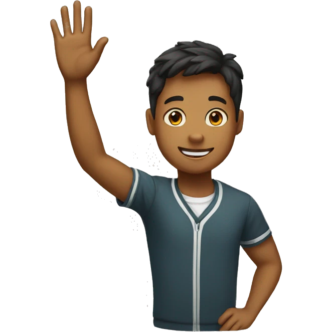 students raising hand emoji