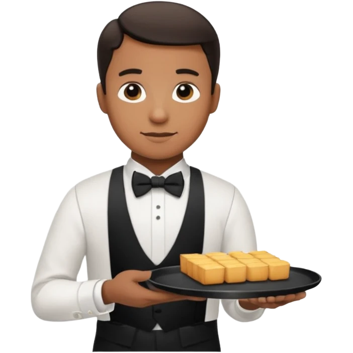 serveur avec un plateau dans la main emoji