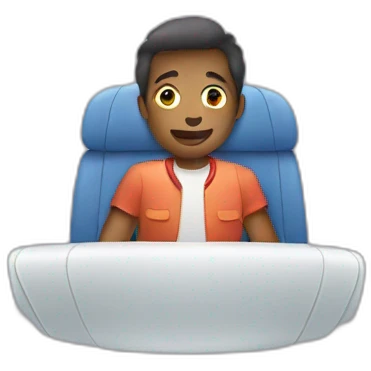 a person sitting down in an airplane emoji