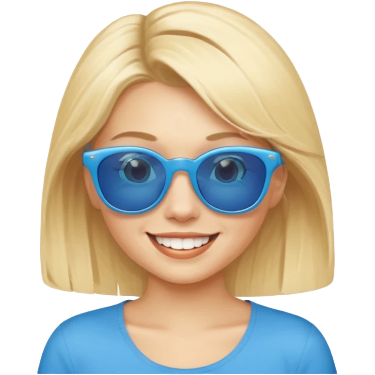Blondie voy with blue sunglasses emoji