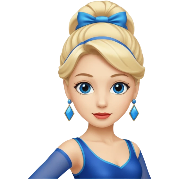 blue jazz style dance costume on blonde emoji