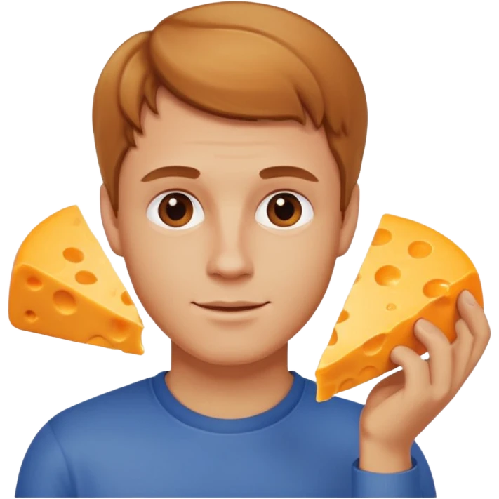 white guy with light brown hair cheddar cheese emoji