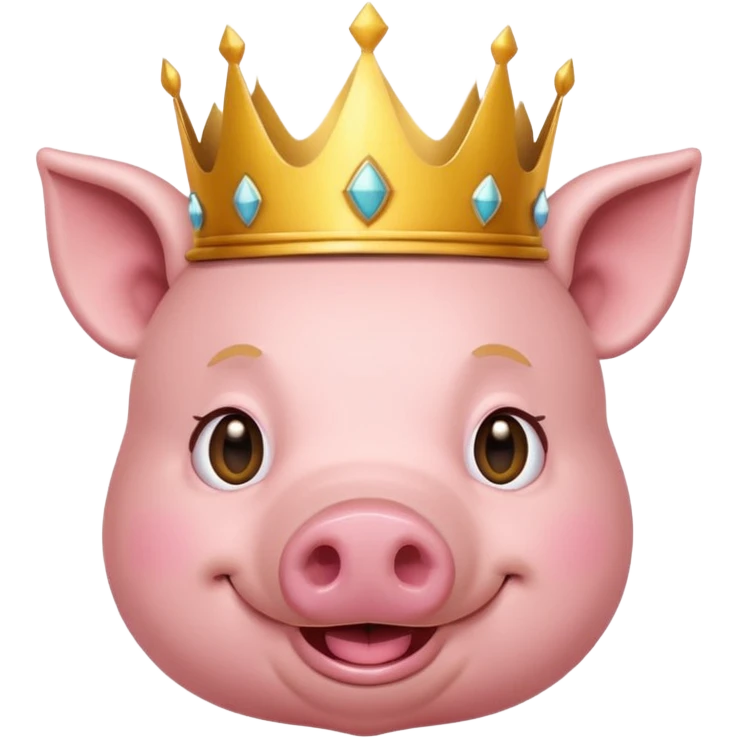 A pig wears crown  emoji