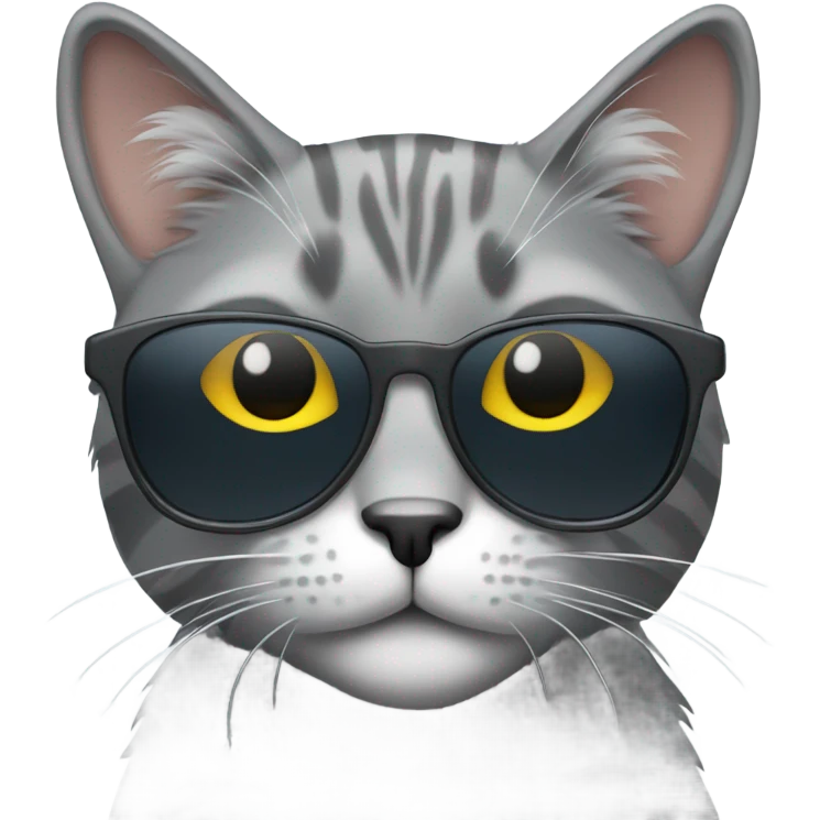Grey cat wearing sunglasses  emoji