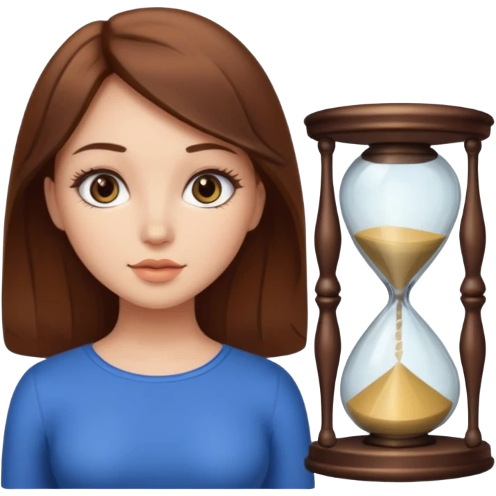 Girl with brown hair an hourglass figure and long lashes emoji