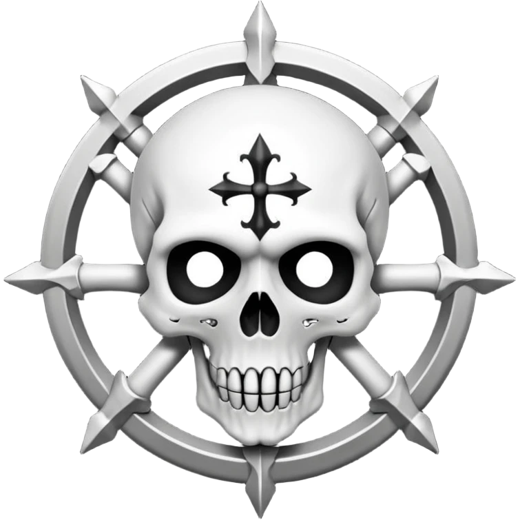 Wiz 101 casting sigil black and white death skull   inspired school emoji