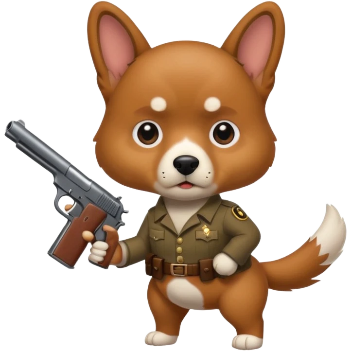 Dog with a gun emoji
