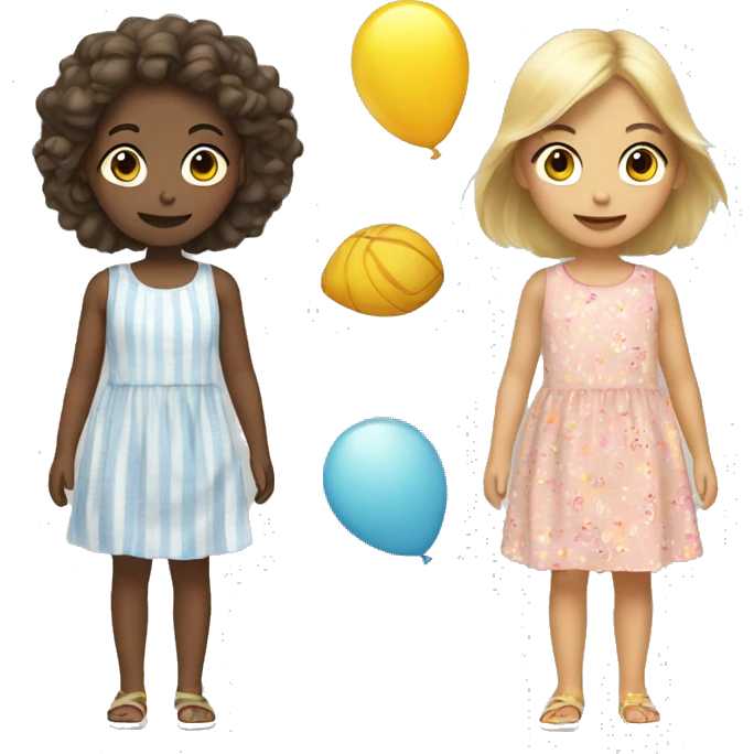 playful girls in summer dresses emoji