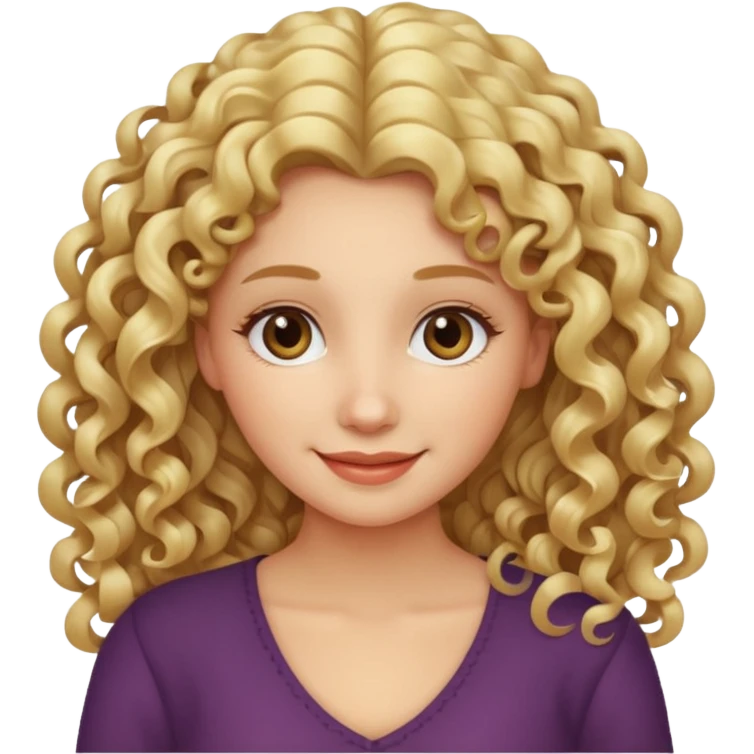 curly blond long hair woman emoji