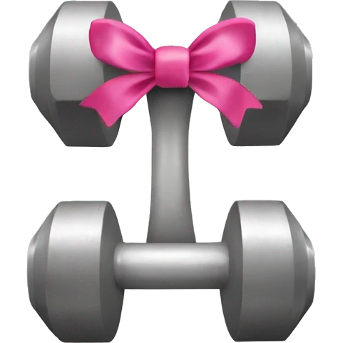 dumbbell with pink bow emoji