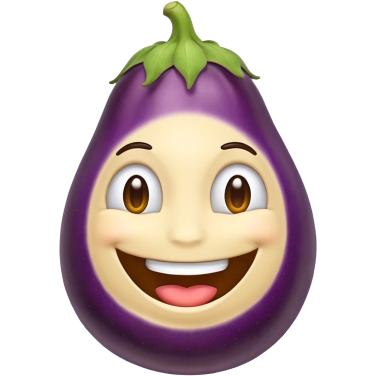 Emoji sourire avec aubergine emoji