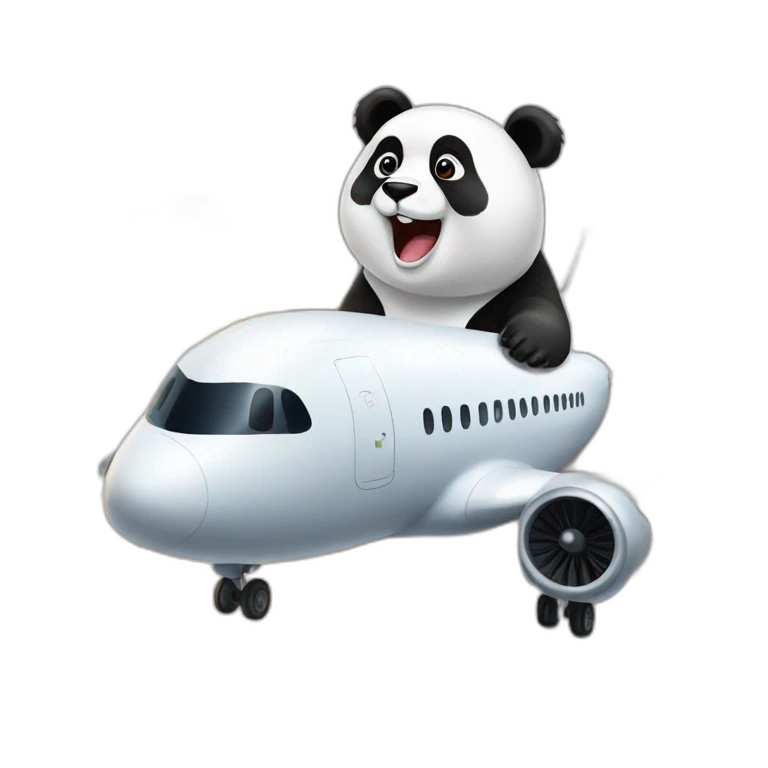 Panda on aeroplane  emoji