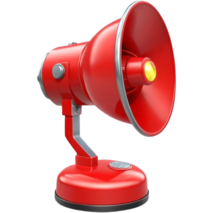 3D render of a red emergency siren light with a bright glow on top of a silver base, in Pixar-style, soft shadows, isolated on white background, professional but playful look

 emoji