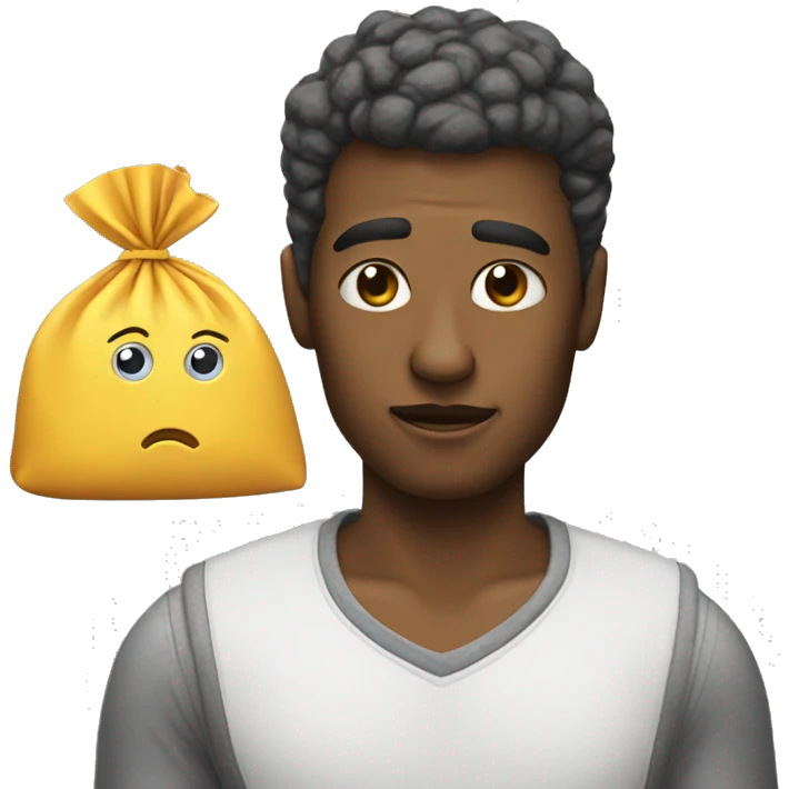 Side eye with bag of sugar emoji